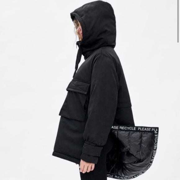 Zara Recycled Capsule Padded Parka Small Medium - Picture 7 of 16